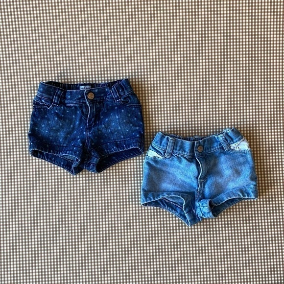Set of 2 Old Navy toddler denim Shortie shorts. Size 18-24 Months - Picture 1 of 8